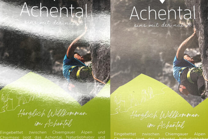 Cellophanierung glänzend im Vergleich