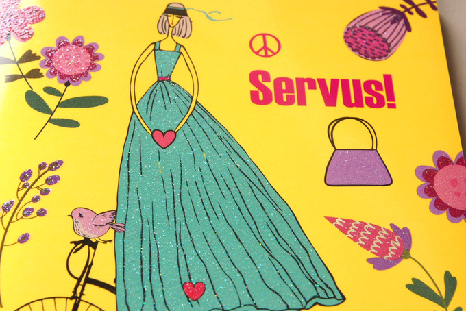 Glitterlack im Siebdruck auf Cellophanierung glänzend