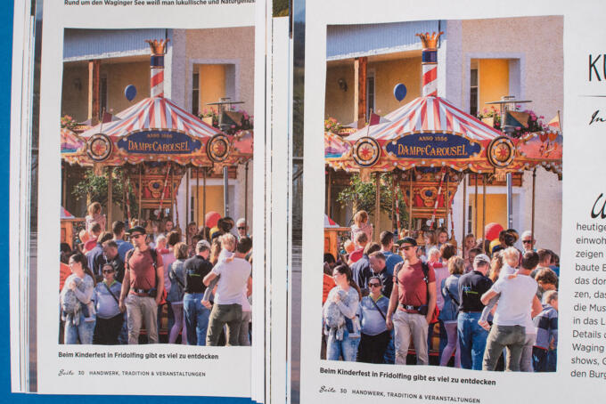 Vergleichsdruck auf Naturpapier