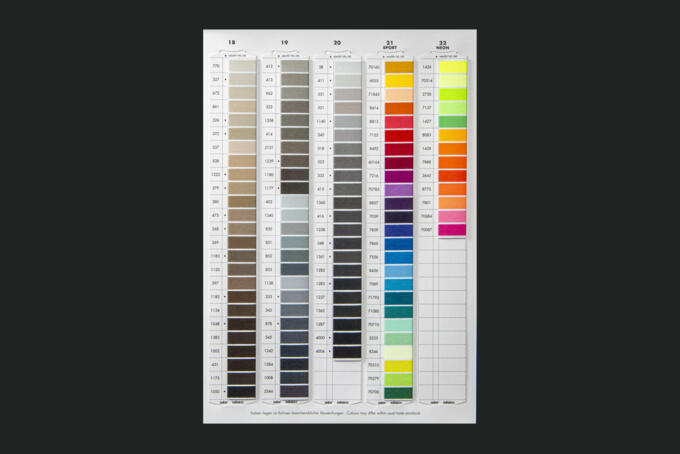 verschiedene fädenfarbe für fadenheftung