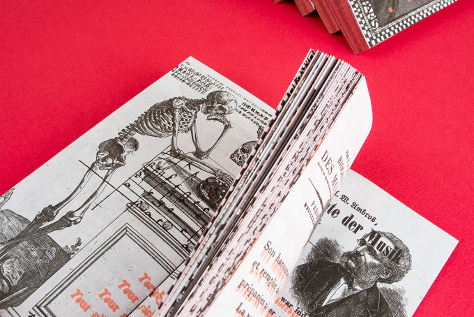 aufgeschlagene offene Fadenheftung