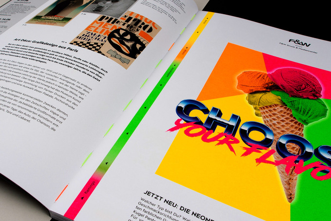 offene Fadenheftung Neon Fäden