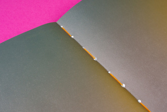 Leimpunkte bei einer offenen Fadenheftung